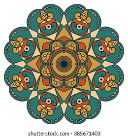 Colorful round ethnic pattern. Element for design