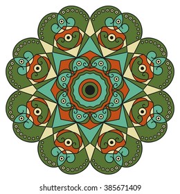 Colorful round ethnic pattern. Element for design