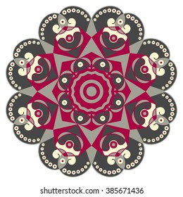 Colorful round ethnic pattern. Element for design