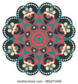 Colorful round ethnic pattern. Element for design