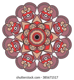 Colorful round ethnic pattern. Element for design