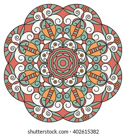 Colorful round ethnic pattern. Element for design