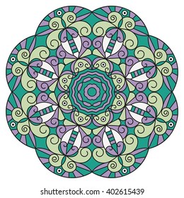 Colorful round ethnic pattern. Element for design