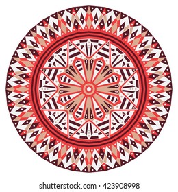 Colorful round ethnic pattern. Element for design