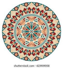 Colorful round ethnic pattern. Element for design