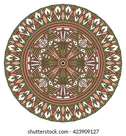 Colorful round ethnic pattern. Element for design