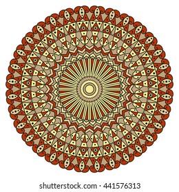 Colorful round ethnic pattern. Element for design