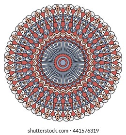 Colorful round ethnic pattern. Element for design