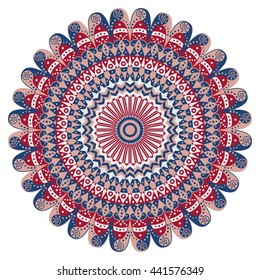 Colorful round ethnic pattern. Element for design