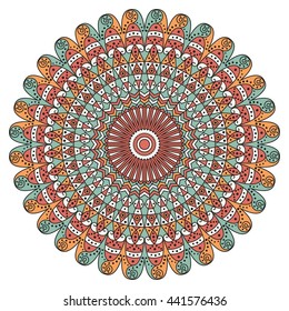 Colorful round ethnic pattern. Element for design