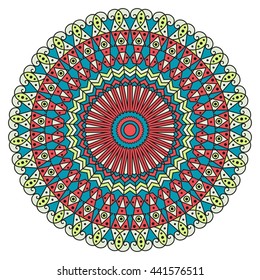 Colorful round ethnic pattern. Element for design