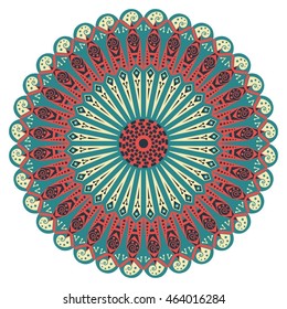 Colorful round ethnic pattern. Element for design