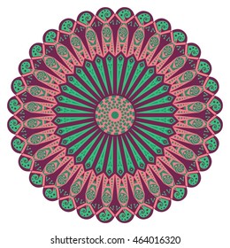 Colorful round ethnic pattern. Element for design