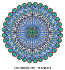 Colorful round ethnic pattern. Element for design