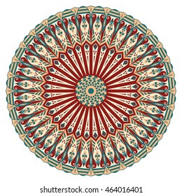 Colorful round ethnic pattern. Element for design
