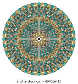 Colorful round ethnic pattern. Element for design