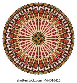 Colorful round ethnic pattern. Element for design