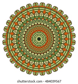 Colorful round ethnic pattern. Element for design