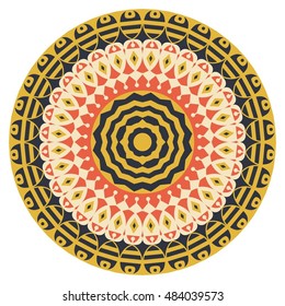 Colorful round ethnic pattern. Element for design