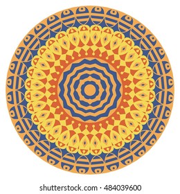 Colorful round ethnic pattern. Element for design