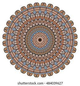 Colorful round ethnic pattern. Element for design