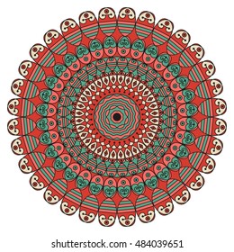 Colorful round ethnic pattern. Element for design