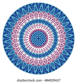 Colorful round ethnic pattern. Element for design