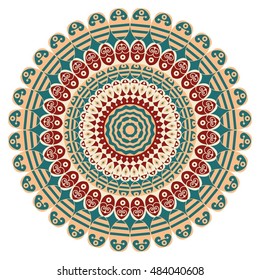 Colorful round ethnic pattern. Element for design