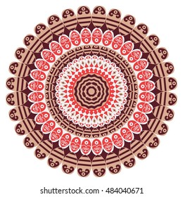 Colorful round ethnic pattern. Element for design