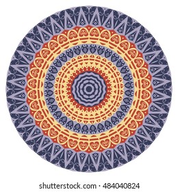Colorful round ethnic pattern. Element for design