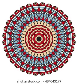 Colorful round ethnic pattern. Element for design