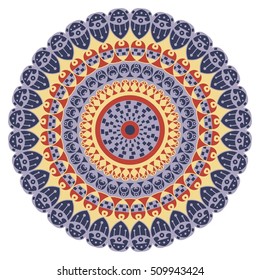 Colorful round ethnic pattern. Element for design