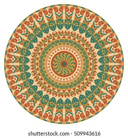Colorful round ethnic pattern. Element for design