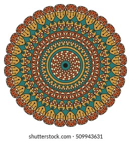 Colorful round ethnic pattern. Element for design