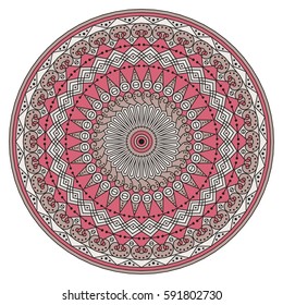 Colorful round ethnic pattern. Element for design