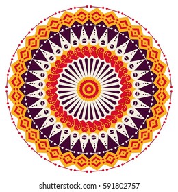 Colorful round ethnic pattern. Element for design