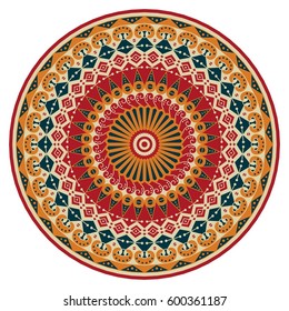 Colorful round ethnic pattern. Element for design