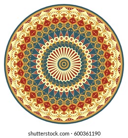 Colorful round ethnic pattern. Element for design