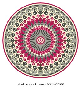 Colorful round ethnic pattern. Element for design