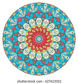 Colorful round ethnic pattern. Element for design