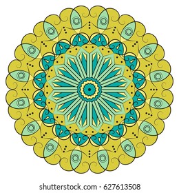 Colorful round ethnic pattern. Element for design