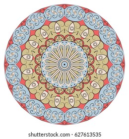 Colorful round ethnic pattern. Element for design