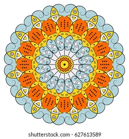 Colorful round ethnic pattern. Element for design