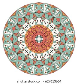 Colorful round ethnic pattern. Element for design