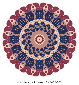 Colorful round ethnic pattern. Element for design
