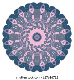 Colorful round ethnic pattern. Element for design