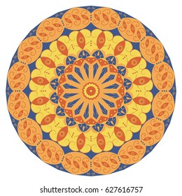 Colorful round ethnic pattern. Element for design