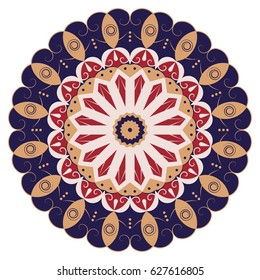 Colorful round ethnic pattern. Element for design