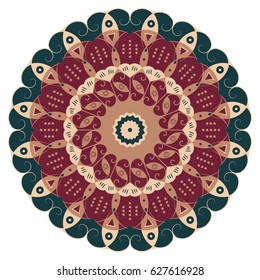 Colorful round ethnic pattern. Element for design