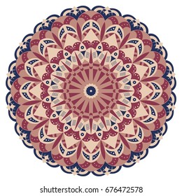 Colorful round ethnic pattern. Element for design